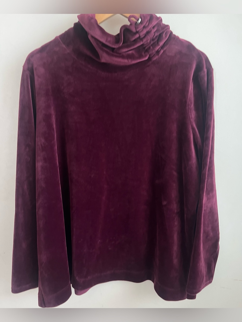 Dana Buchman Velvet Turtleneck Sweater in Plum